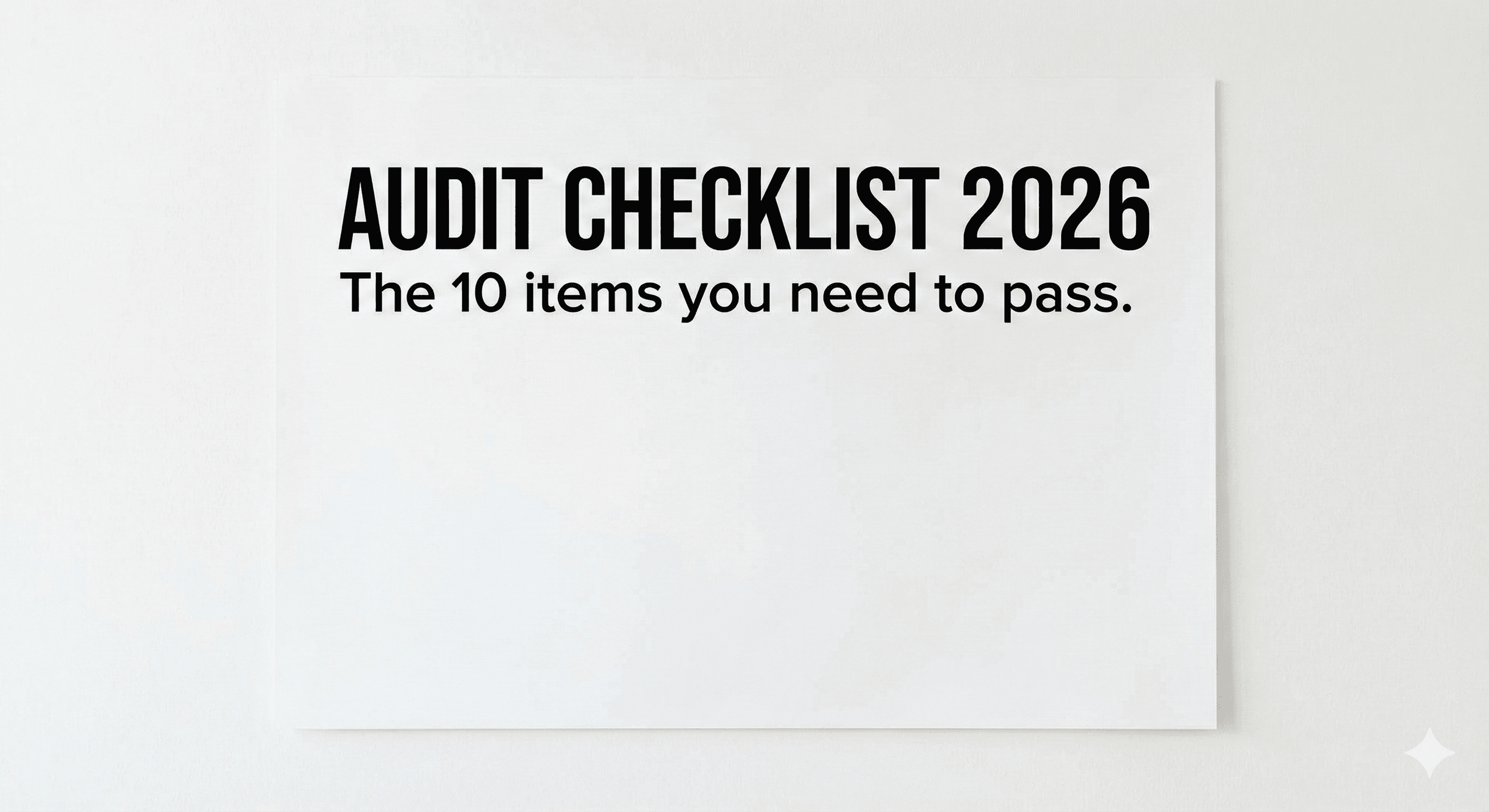 2026 FMCSA Audit Checklist